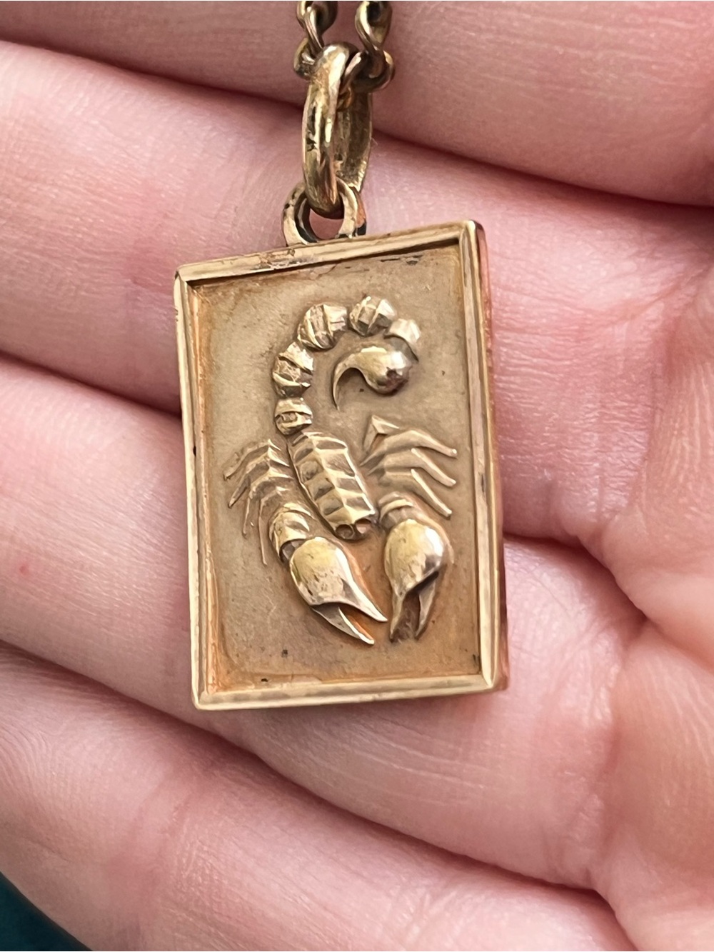 Vintage Gold Scorpio Pendant Necklace